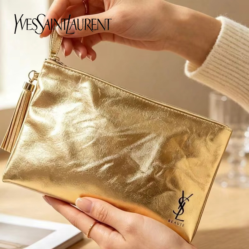 Women Luxury Bags Ysl - Sac cosmétique doré YSL, pochette multifonctionnelle