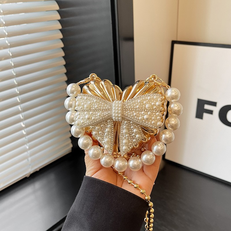 Mini Bag Evening Clutch - Pochette scintillante en forme de cœur