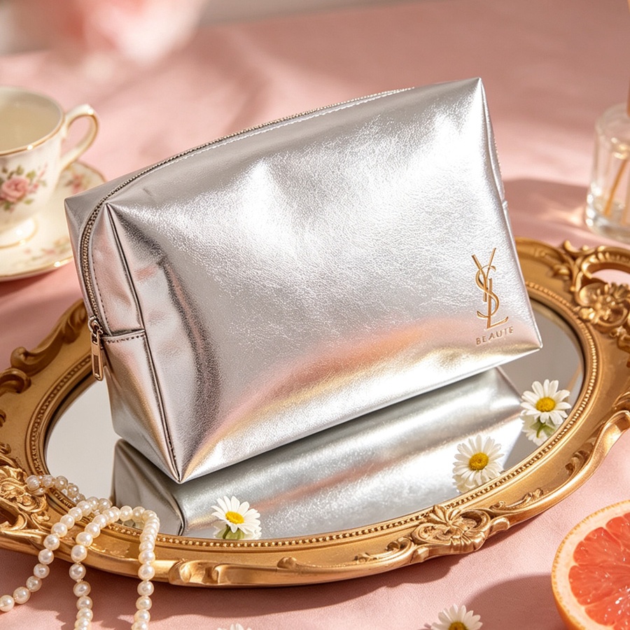 Pochette cosmétique argentée,  - Women Luxury Bags Ysl avis et prix
